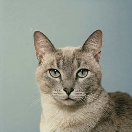 A calm cat with freshly brushed fur